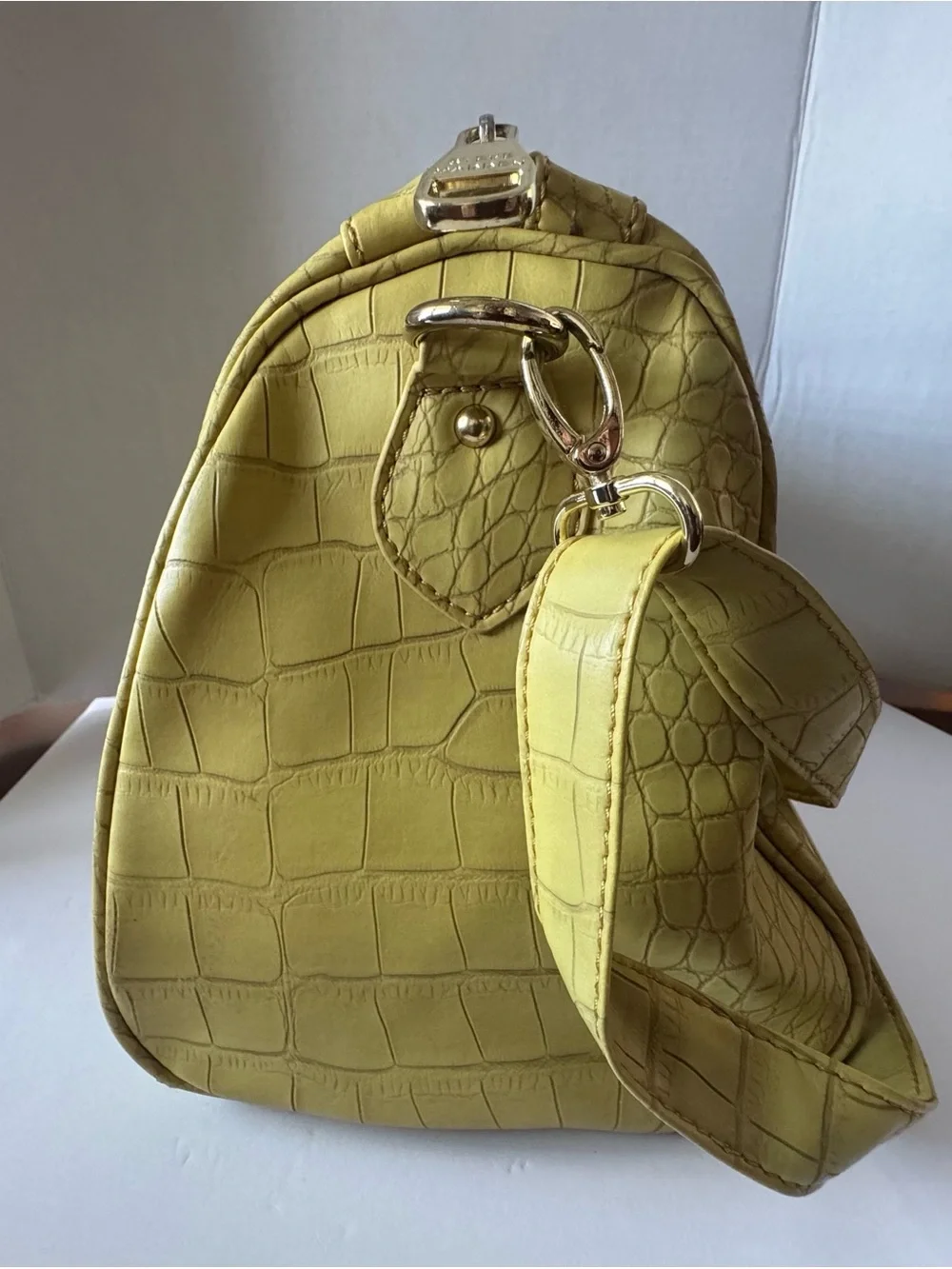 Steve Madden Yellow Croc Embossed Handbag
